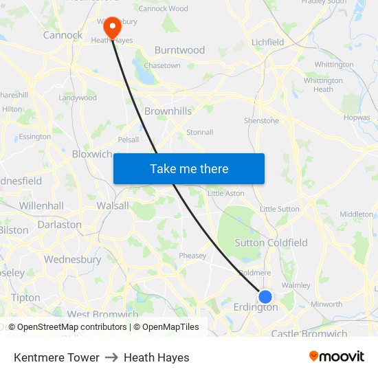 Kentmere Tower to Heath Hayes map