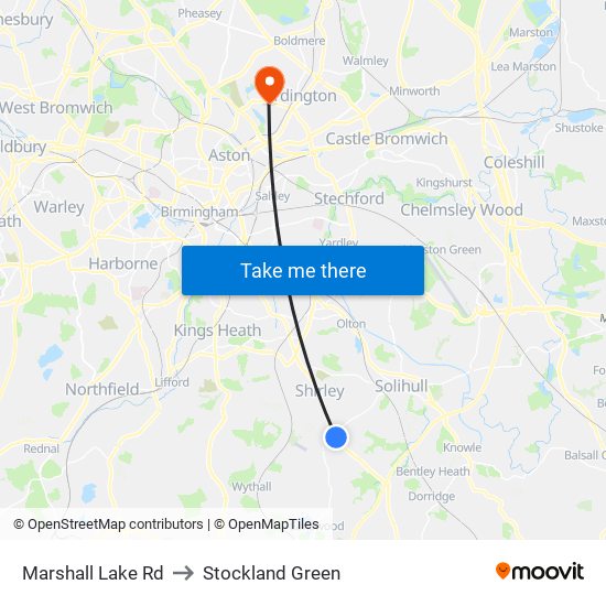 Marshall Lake Rd to Stockland Green map