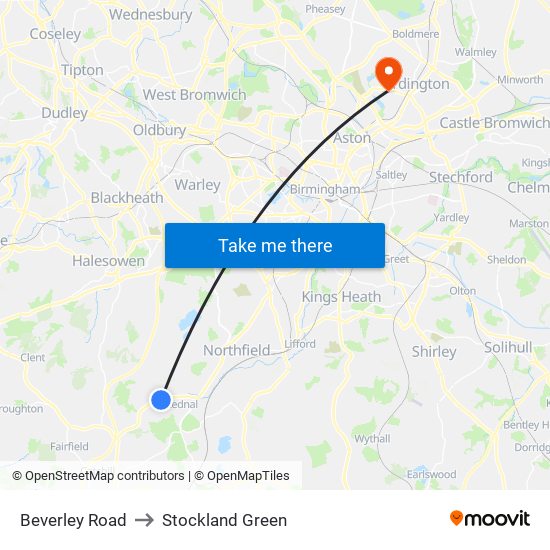 Beverley Road to Stockland Green map