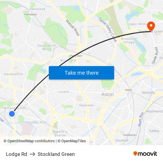 Lodge Rd to Stockland Green map