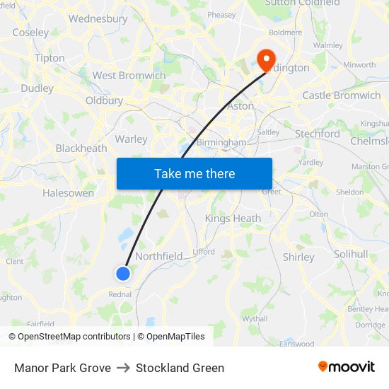 Manor Park Grove to Stockland Green map