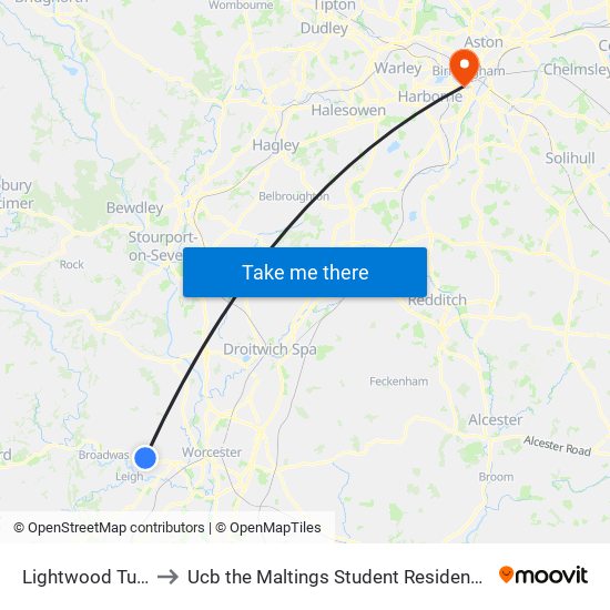 Lightwood Turn to Ucb the Maltings Student Residences map