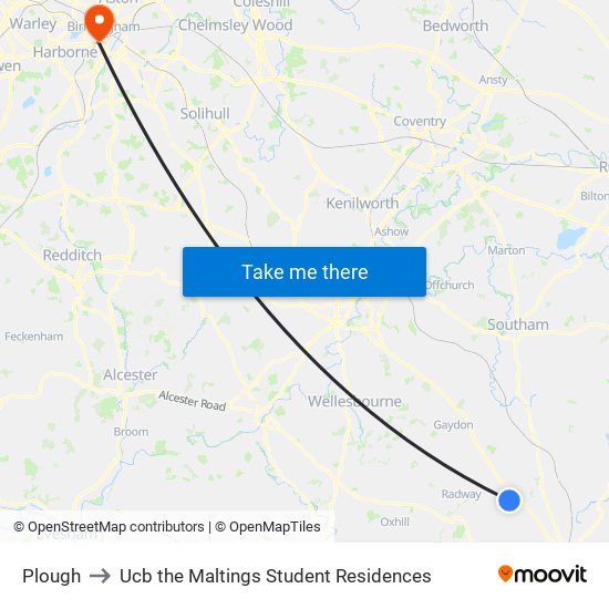 Plough to Ucb the Maltings Student Residences map
