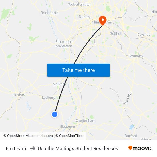 Fruit Farm to Ucb the Maltings Student Residences map