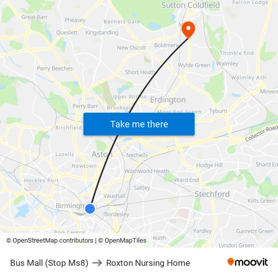 Bus Mall to Roxton Nursing Home map
