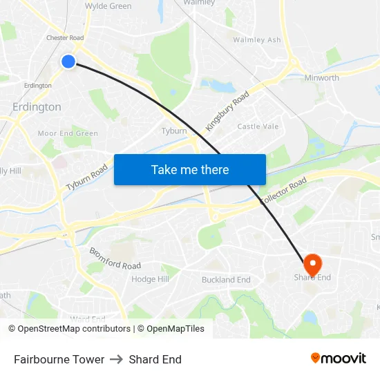 Fairbourne Tower to Shard End map