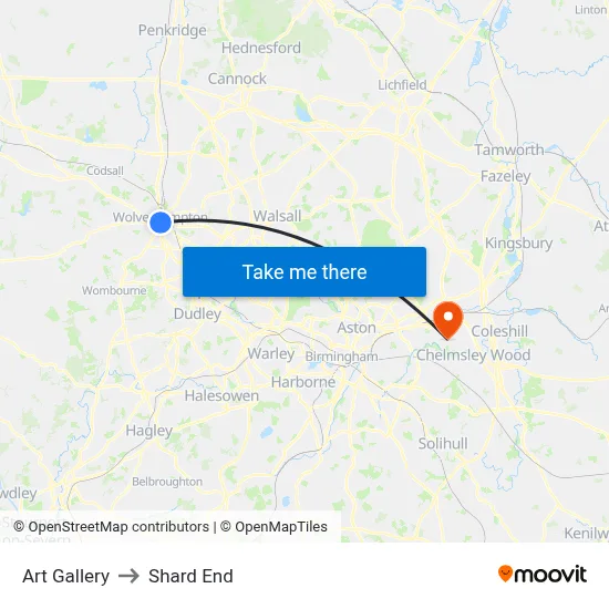 Art Gallery to Shard End map