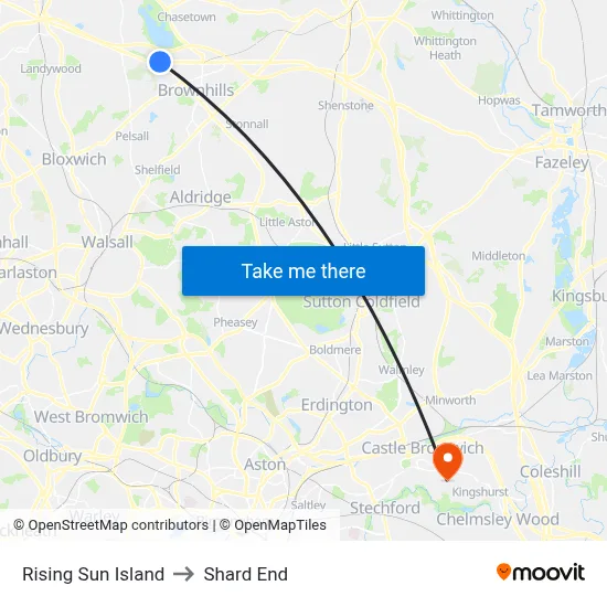Rising Sun Island to Shard End map