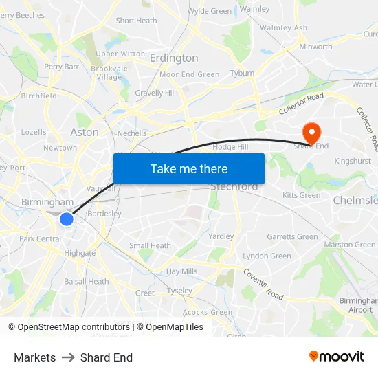 Markets to Shard End map