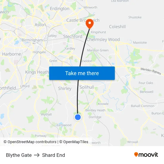 Blythe Gate to Shard End map