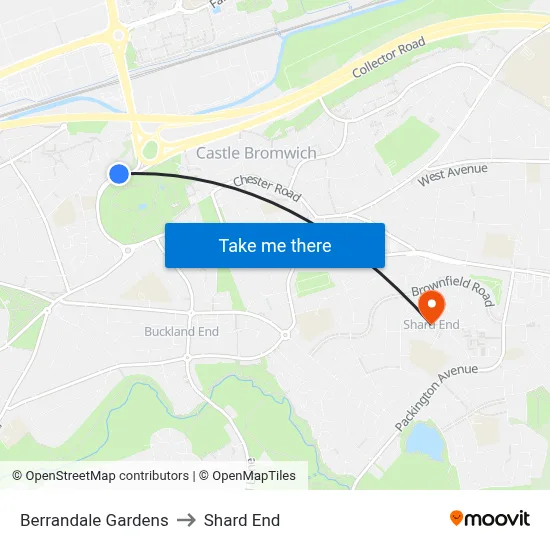 Berrandale Gardens to Shard End map