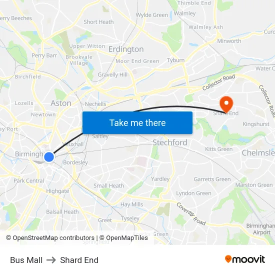 Bus Mall to Shard End map
