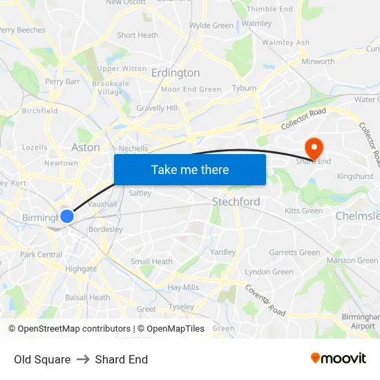 Old Square to Shard End map