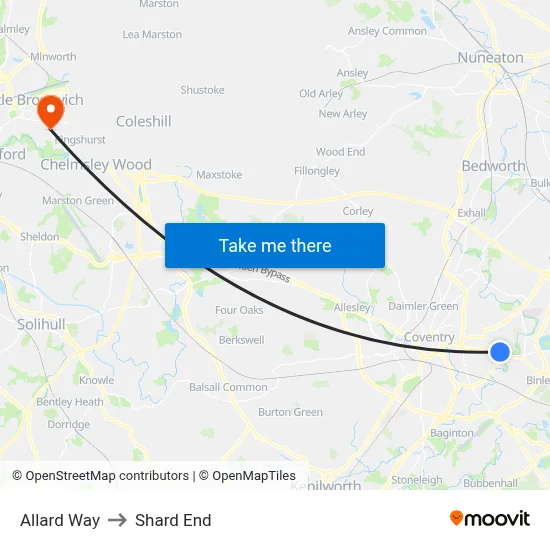 Allard Way to Shard End map