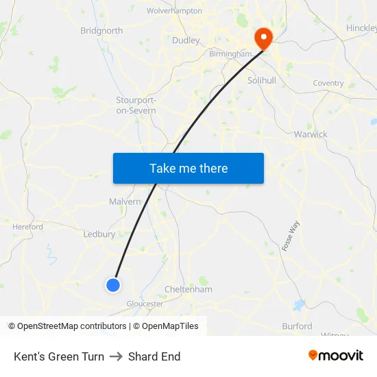 Kent's Green Turn to Shard End map