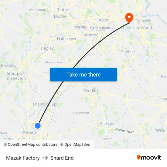 Mazak Factory to Shard End map