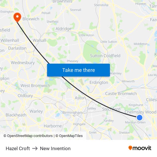 Hazel Croft to New Invention map