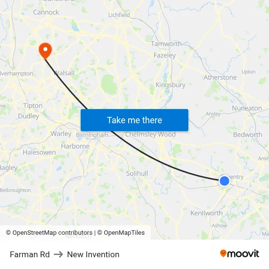 Farman Rd to New Invention map