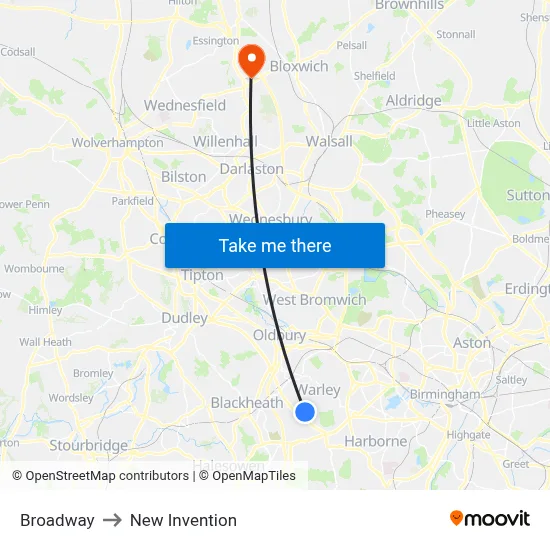 Broadway to New Invention map