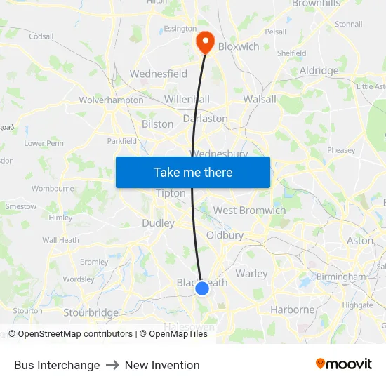 Bus Interchange to New Invention map