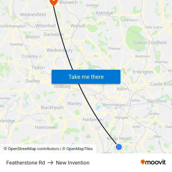 Featherstone Rd to New Invention map
