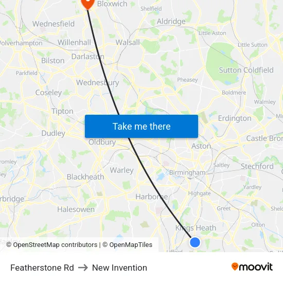 Featherstone Rd to New Invention map