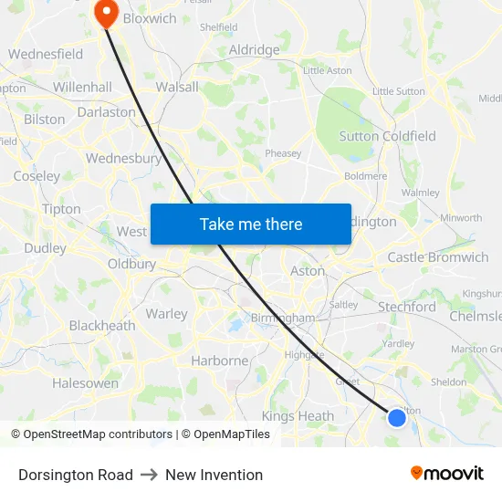 Dorsington Road to New Invention map