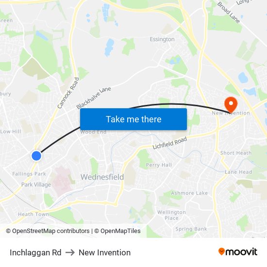 Inchlaggan Rd to New Invention map