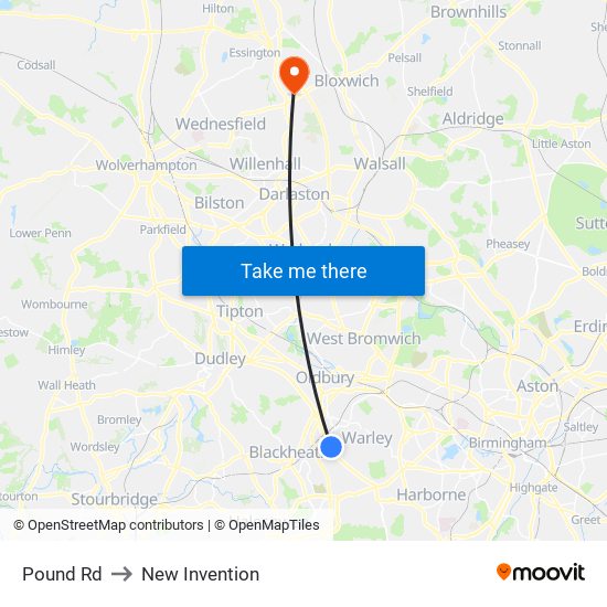 Pound Rd to New Invention map