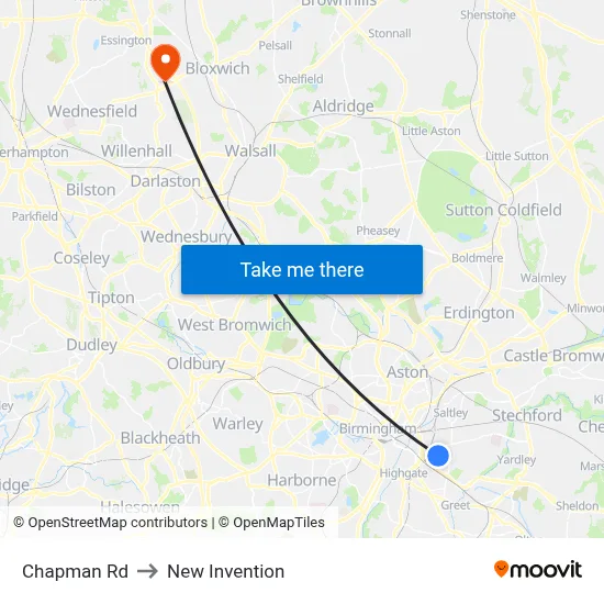 Chapman Rd to New Invention map