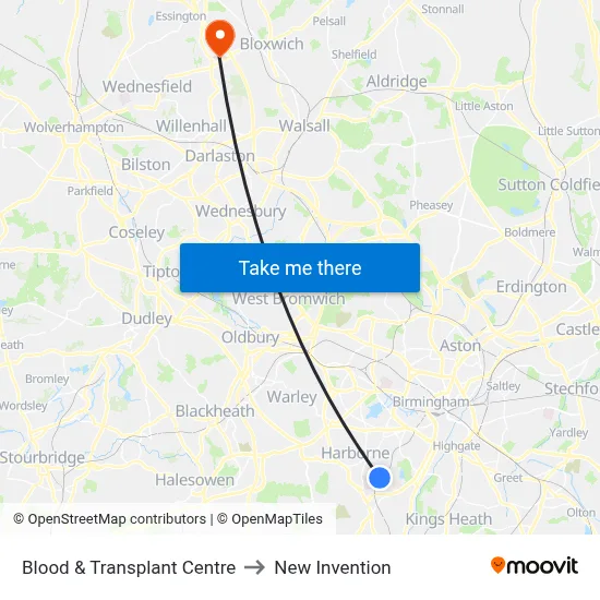 Blood & Transplant Centre to New Invention map