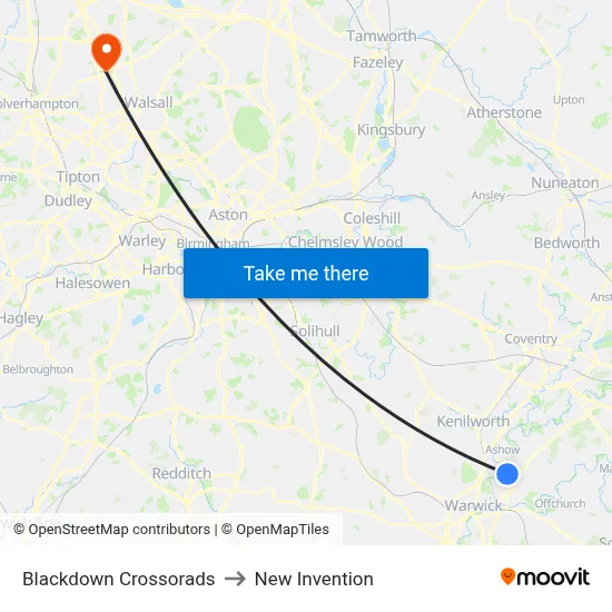 Blackdown Crossorads to New Invention map