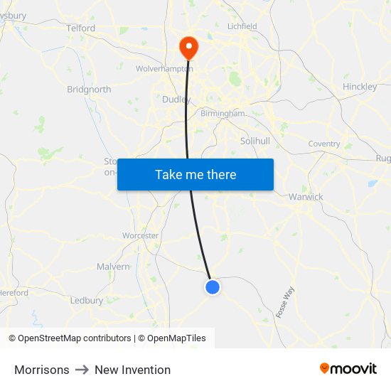 Morrisons to New Invention map