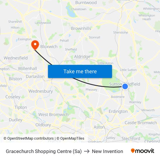 Gracechurch Shopping Centre (Sa) to New Invention map