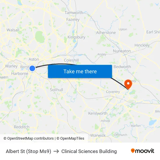 Albert St to Clinical Sciences Building map