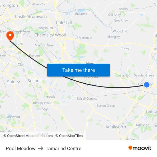 Pool Meadow to Tamarind Centre map