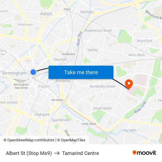 Albert St (Stop Ms9) to Tamarind Centre map