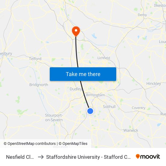 Nesfield Close to Staffordshire University - Stafford Campus map