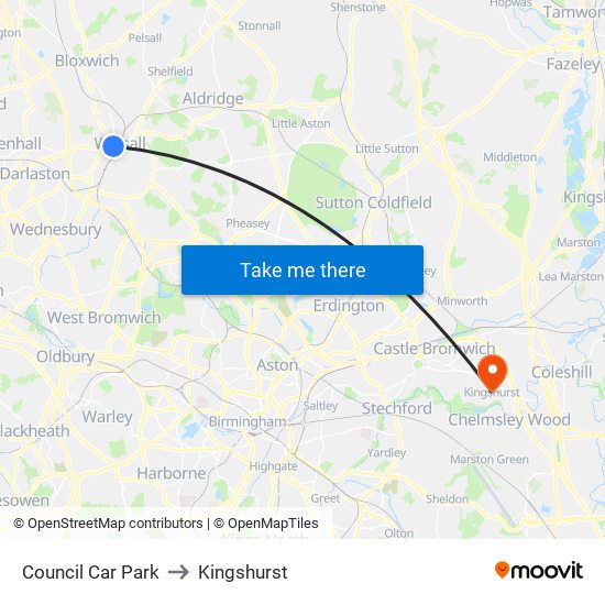 Council Car Park to Kingshurst map