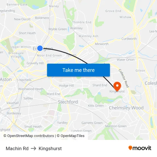Machin Rd to Kingshurst map
