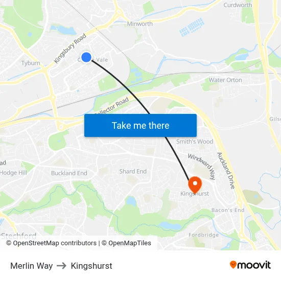 Merlin Way to Kingshurst map