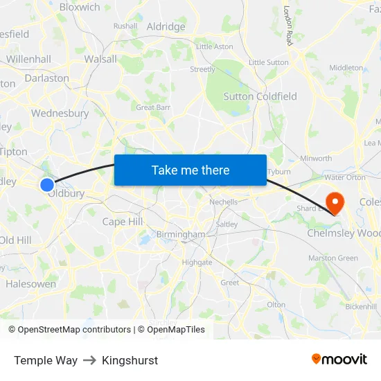 Temple Way to Kingshurst map