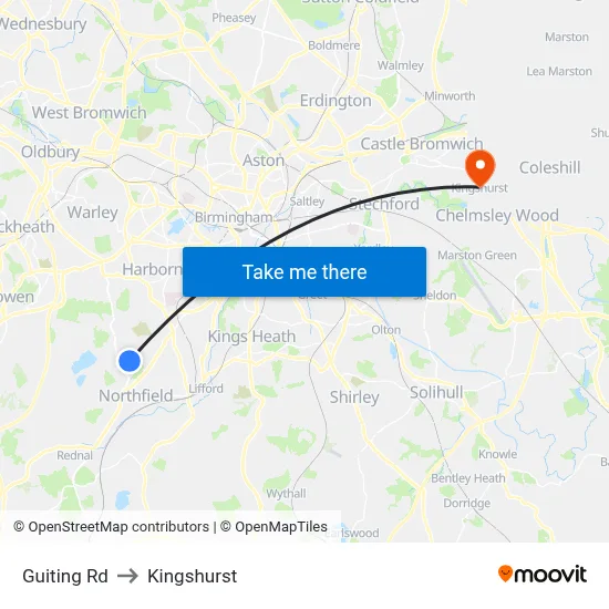 Guiting Rd to Kingshurst map