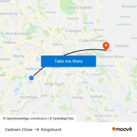 Cadnam Close to Kingshurst map