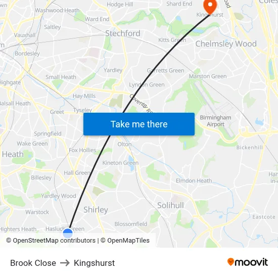 Brook Close to Kingshurst map