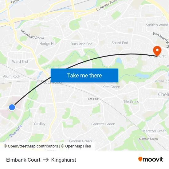 Elmbank Court to Kingshurst map