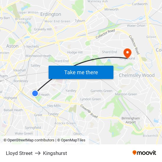 Lloyd Street to Kingshurst map