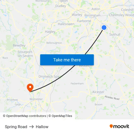 Spring Road to Hallow map
