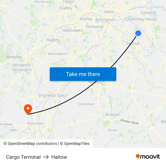 Cargo Terminal to Hallow map