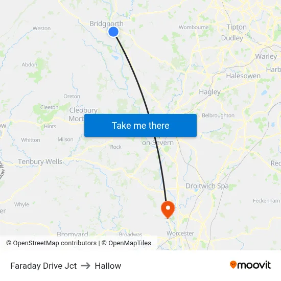 Faraday Drive Jct to Hallow map